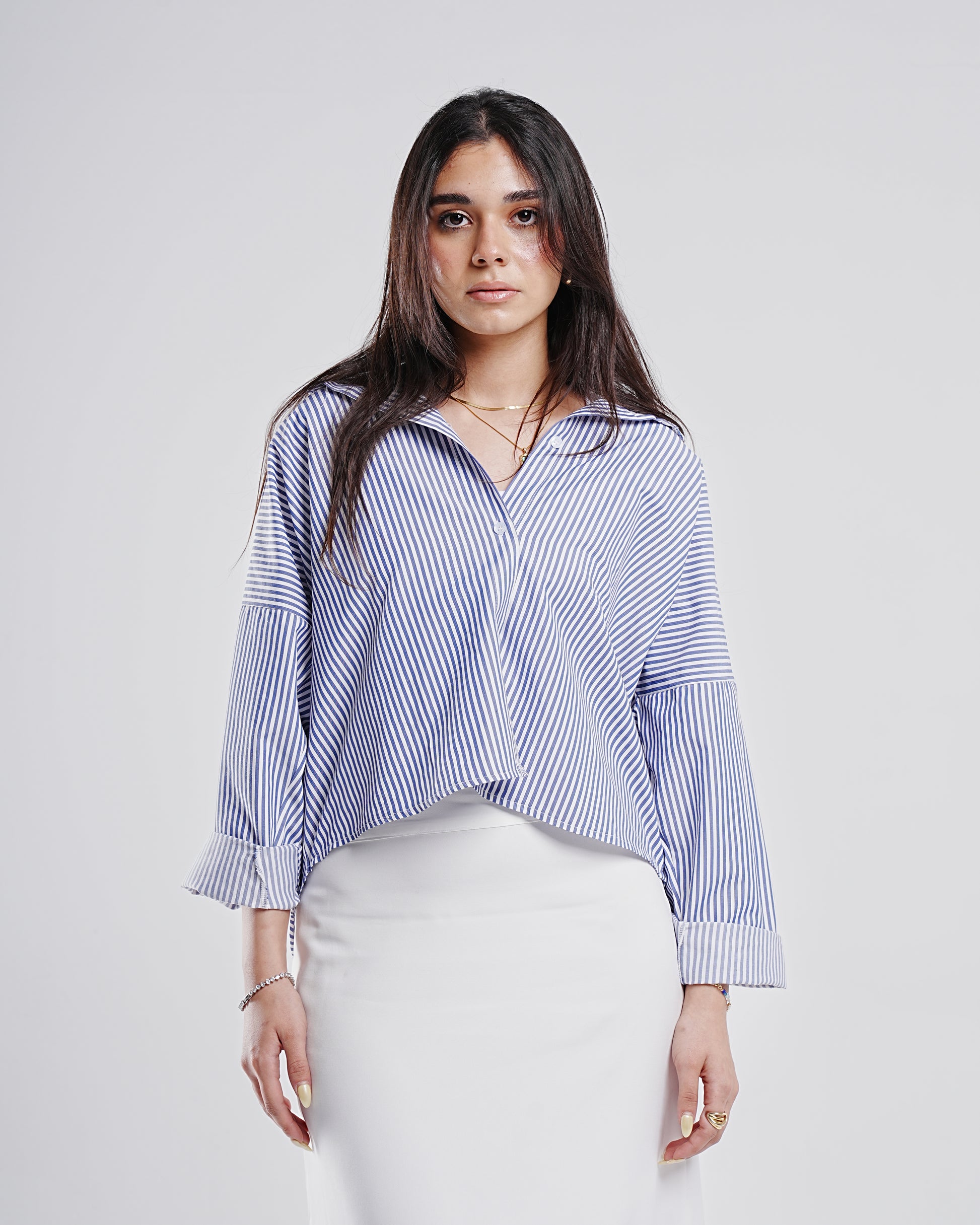 POPLIN PINSTRIPE WOMEN SHIRT