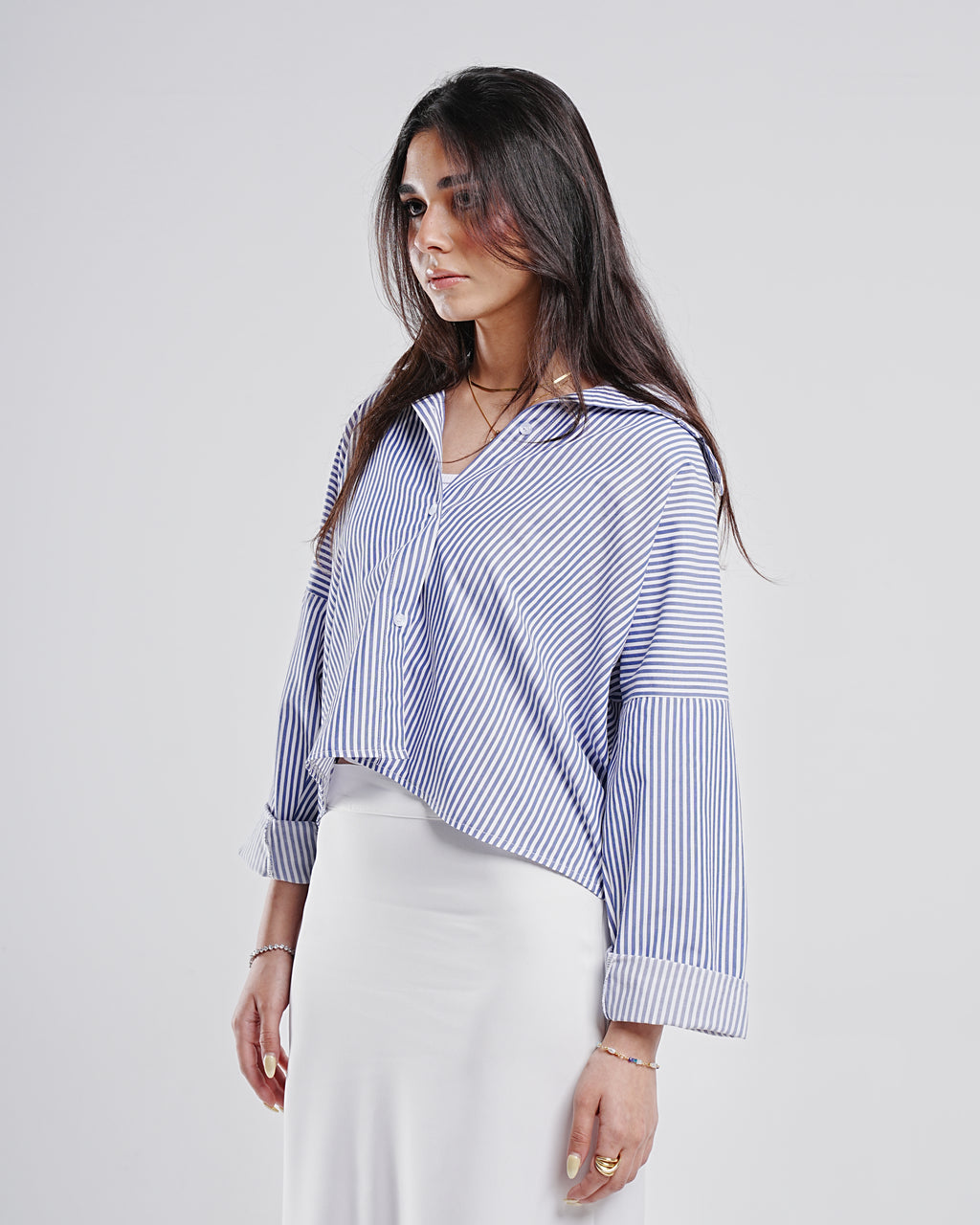 POPLIN PINSTRIPE WOMEN SHIRT