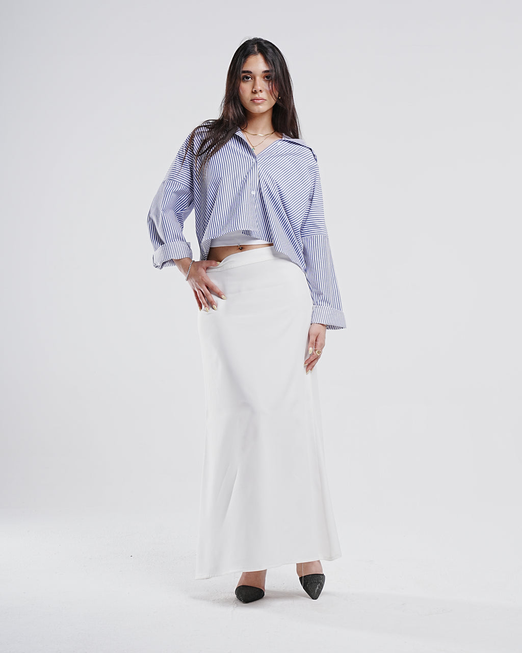 POPLIN PINSTRIPE WOMEN SHIRT