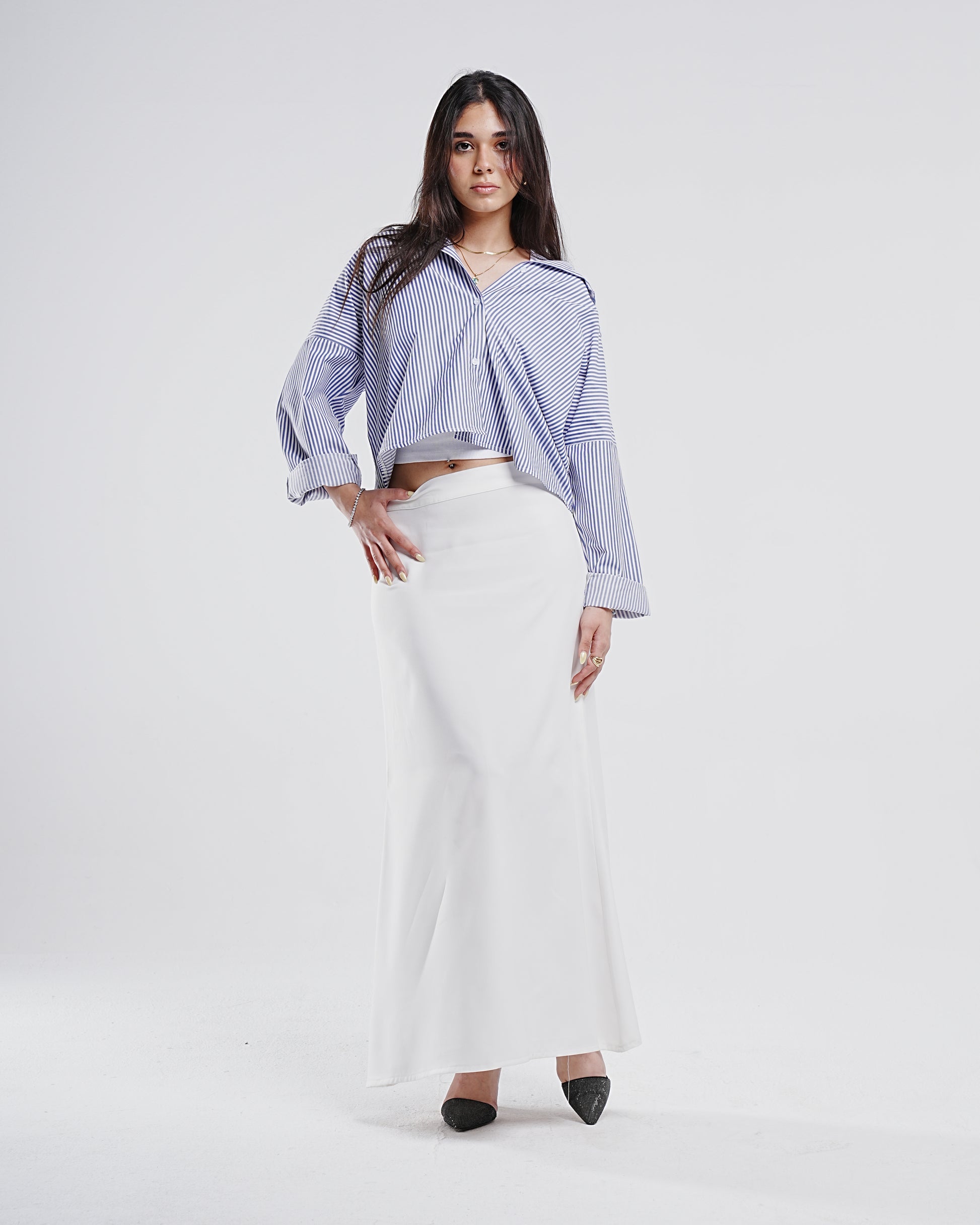 POPLIN PINSTRIPE WOMEN SHIRT