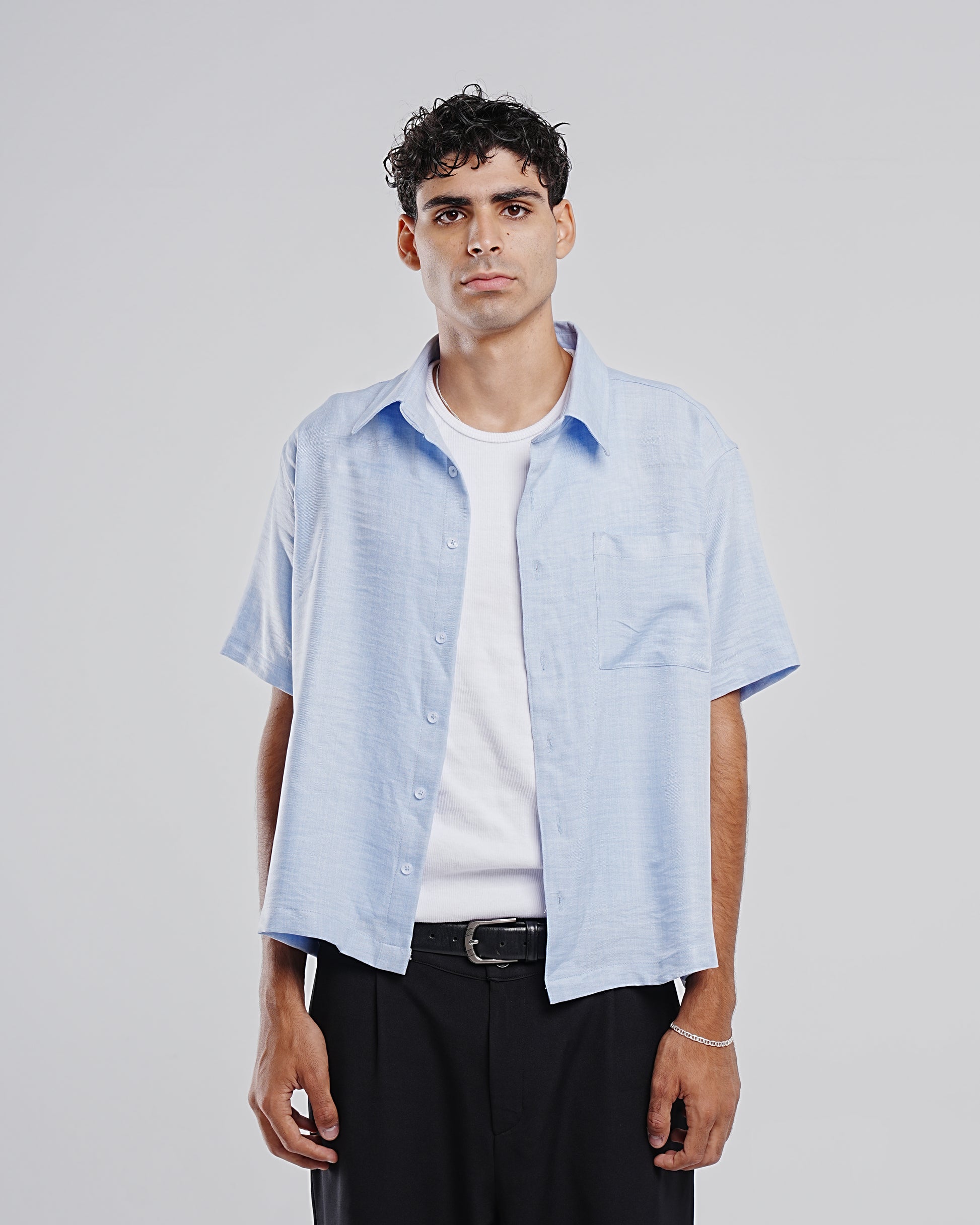 BABY BLUE LINEN SHIRT