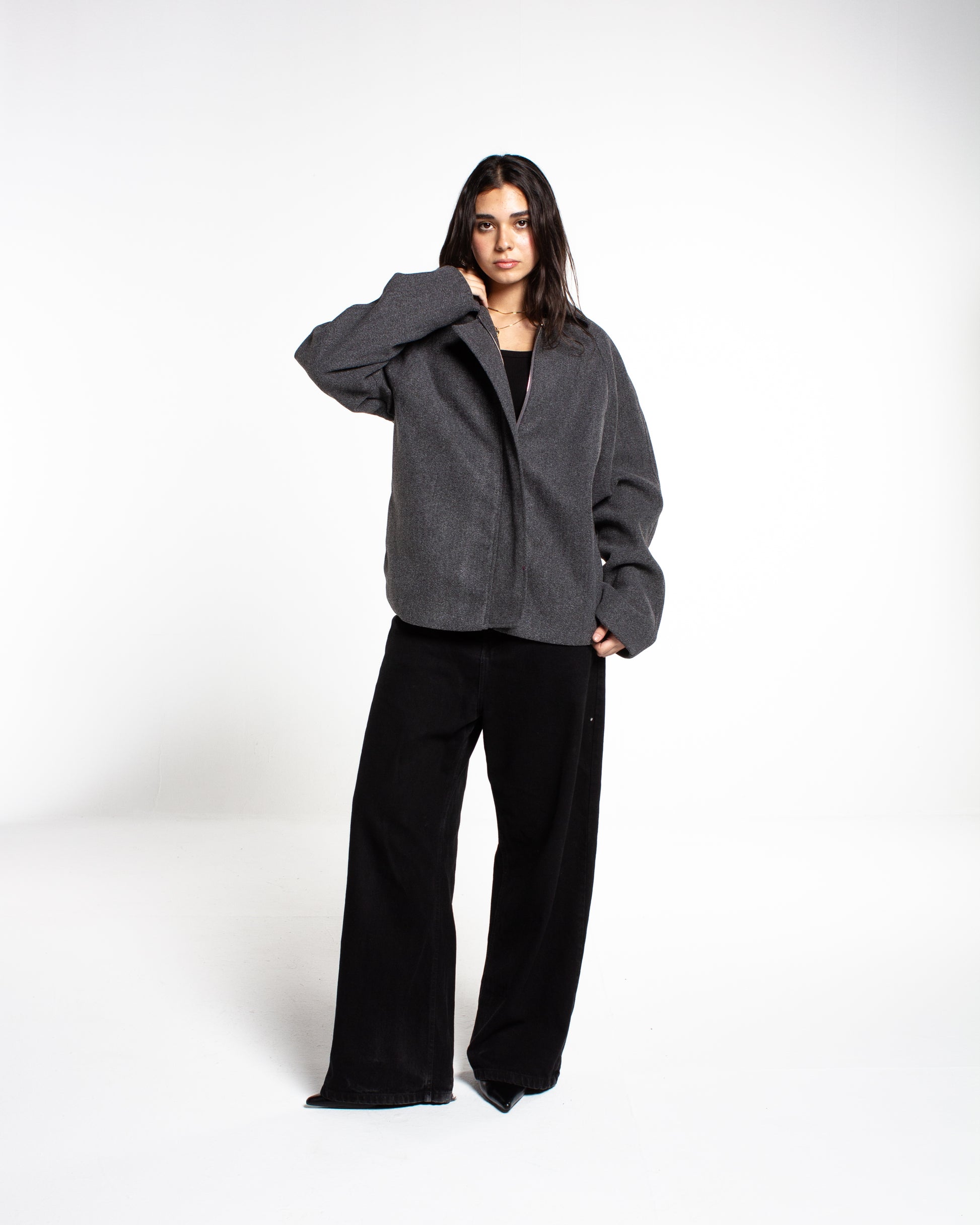 GREY WOOL RELAXED JACKET