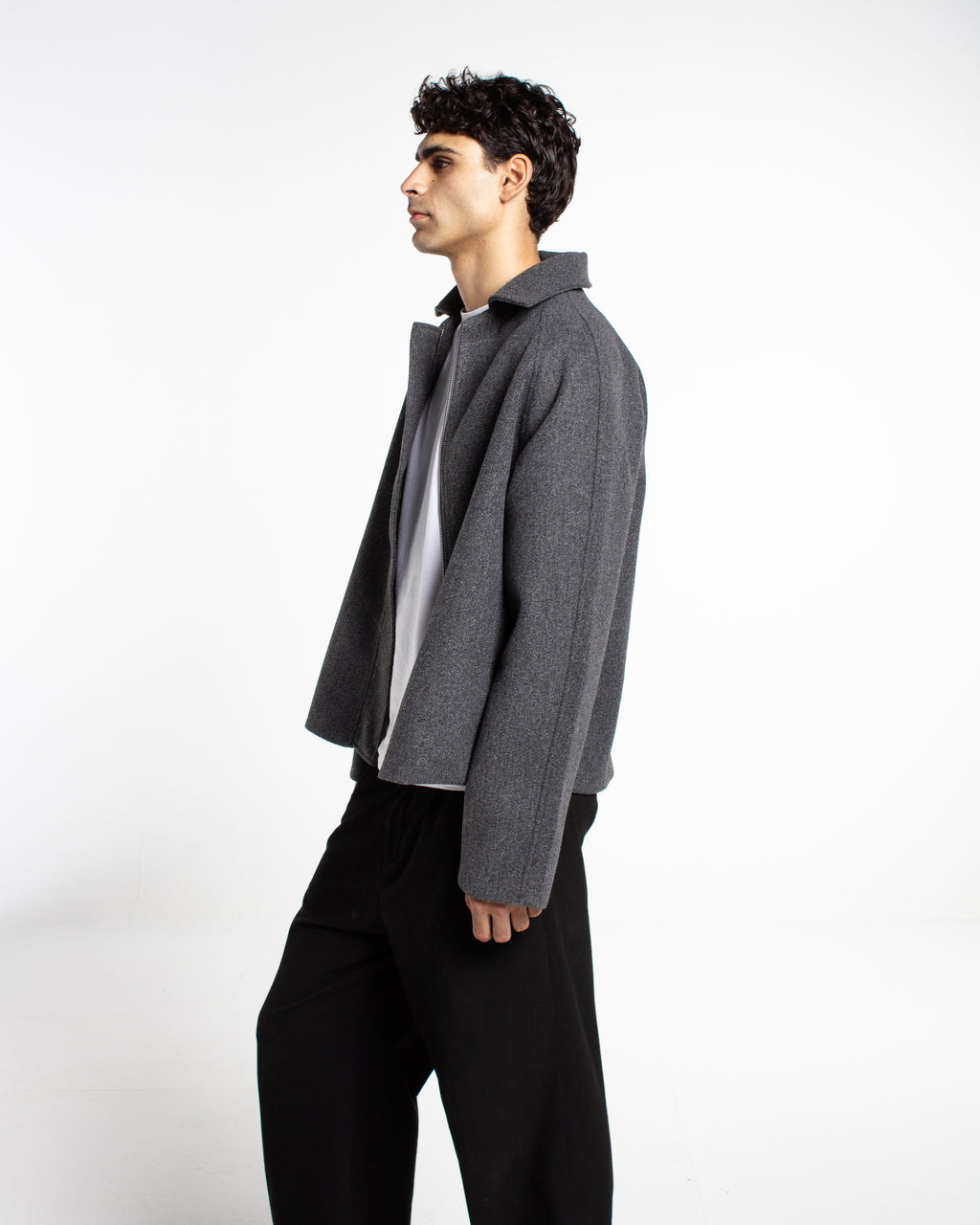 GREY WOOL RELAXED JACKET