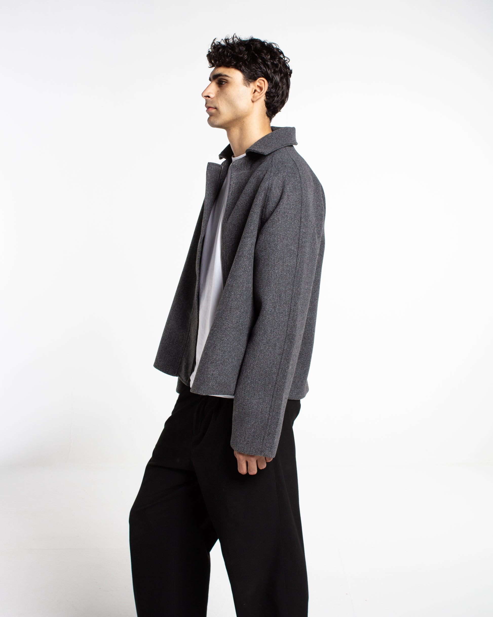GREY WOOL RELAXED JACKET