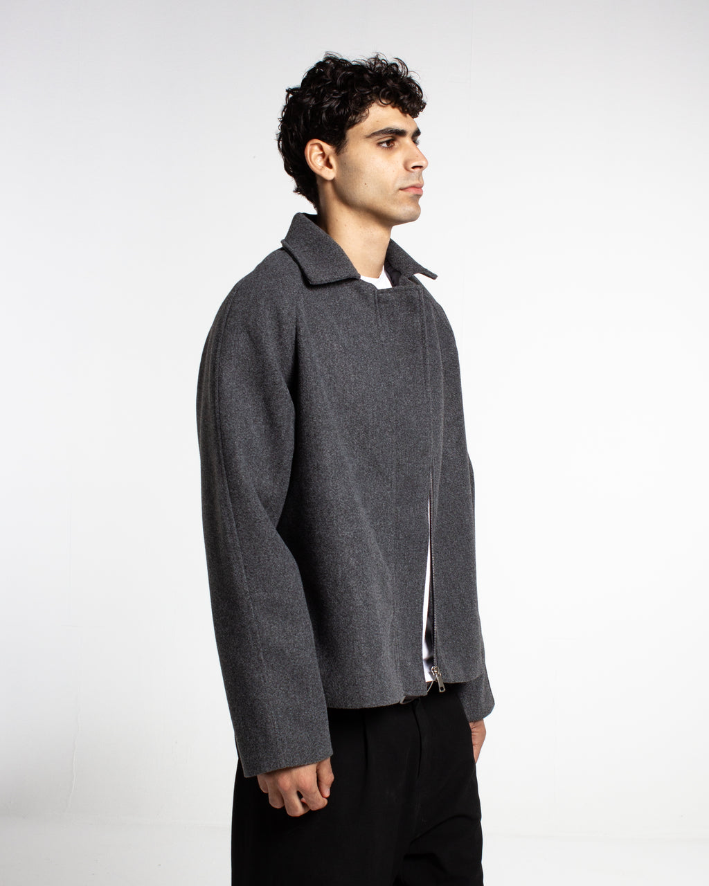 GREY WOOL RELAXED JACKET