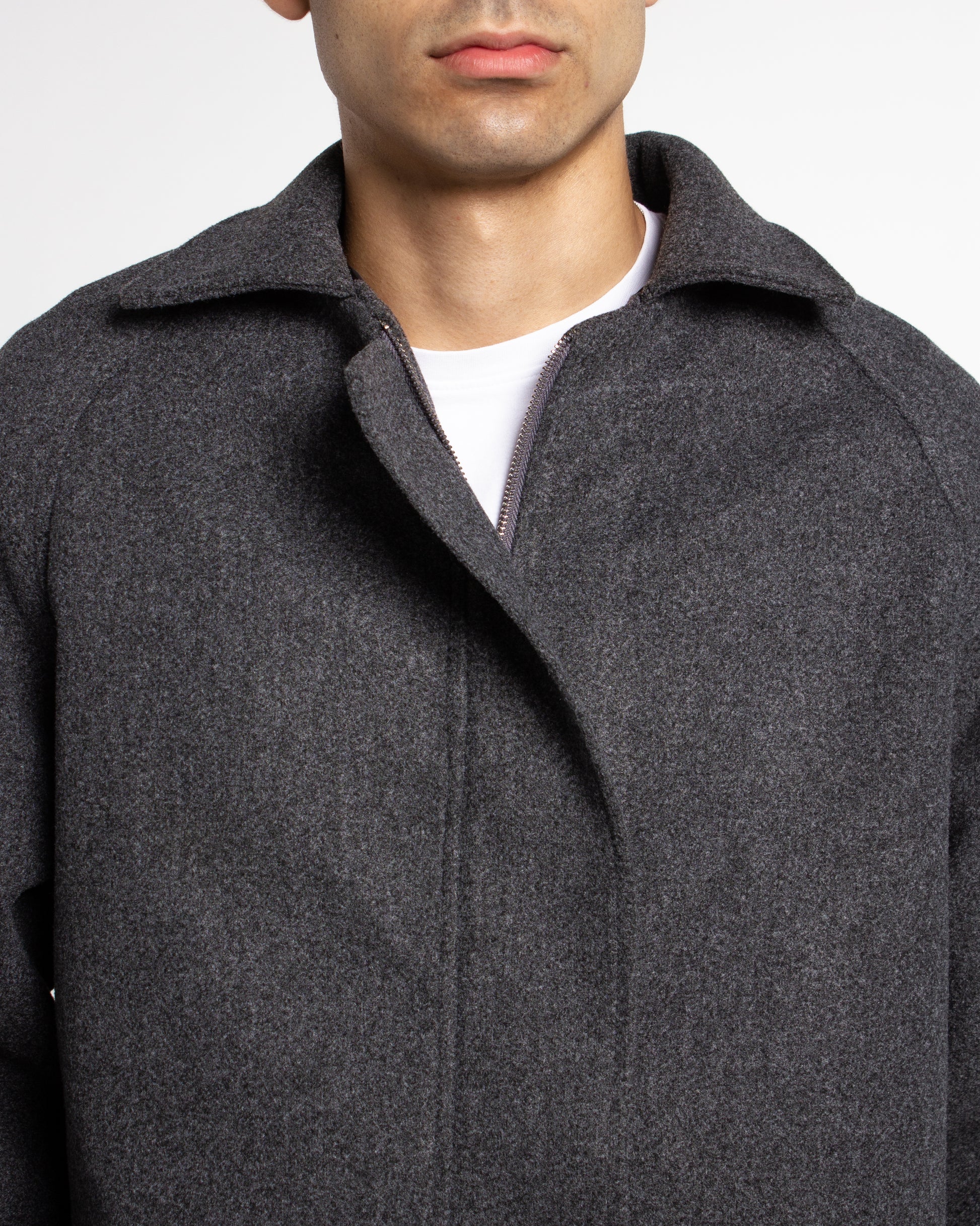 GREY WOOL RELAXED JACKET